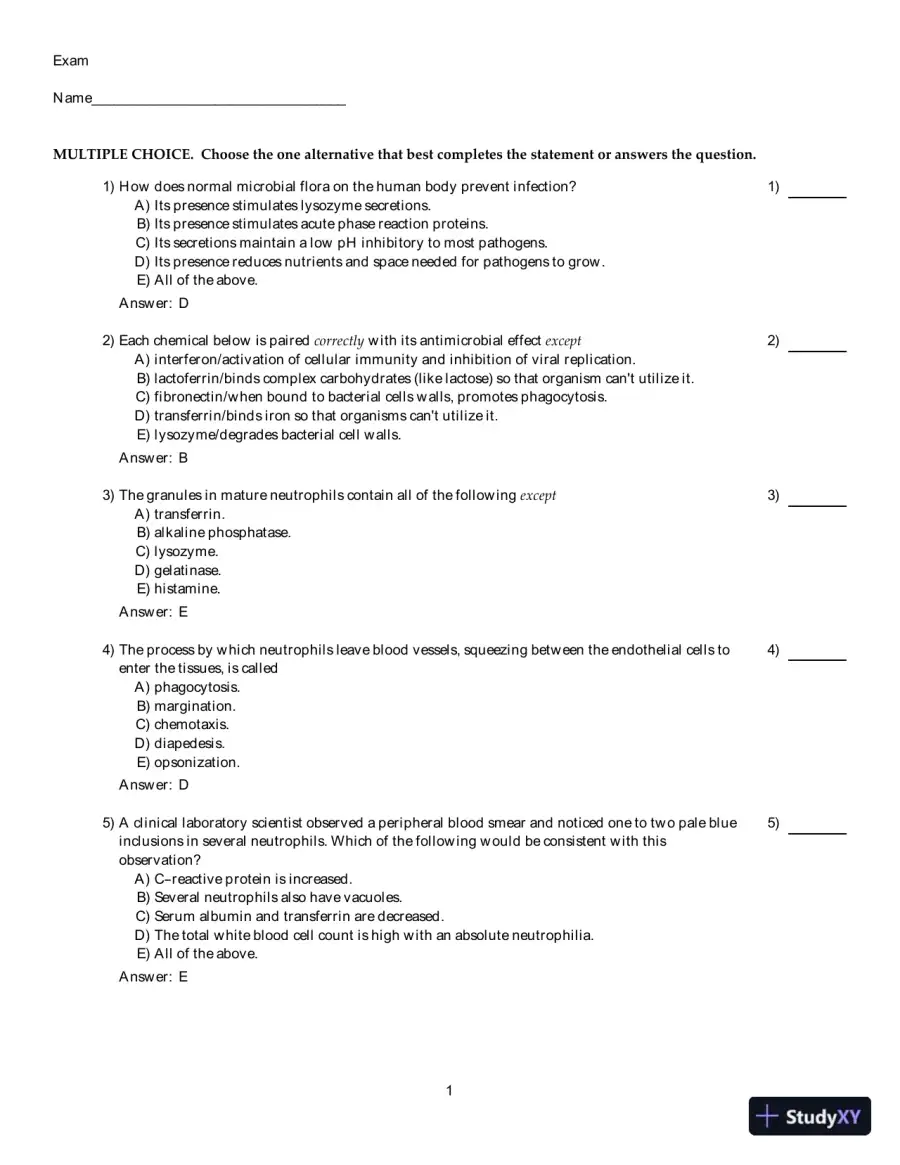 Clinical Laboratory Immunology, 1st Edition Test Bank, page 31
