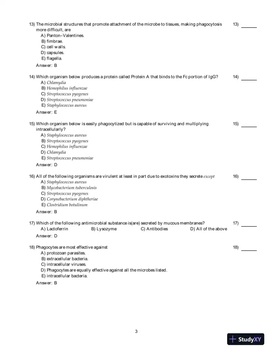 Clinical Laboratory Immunology, 1st Edition Test Bank, page 4