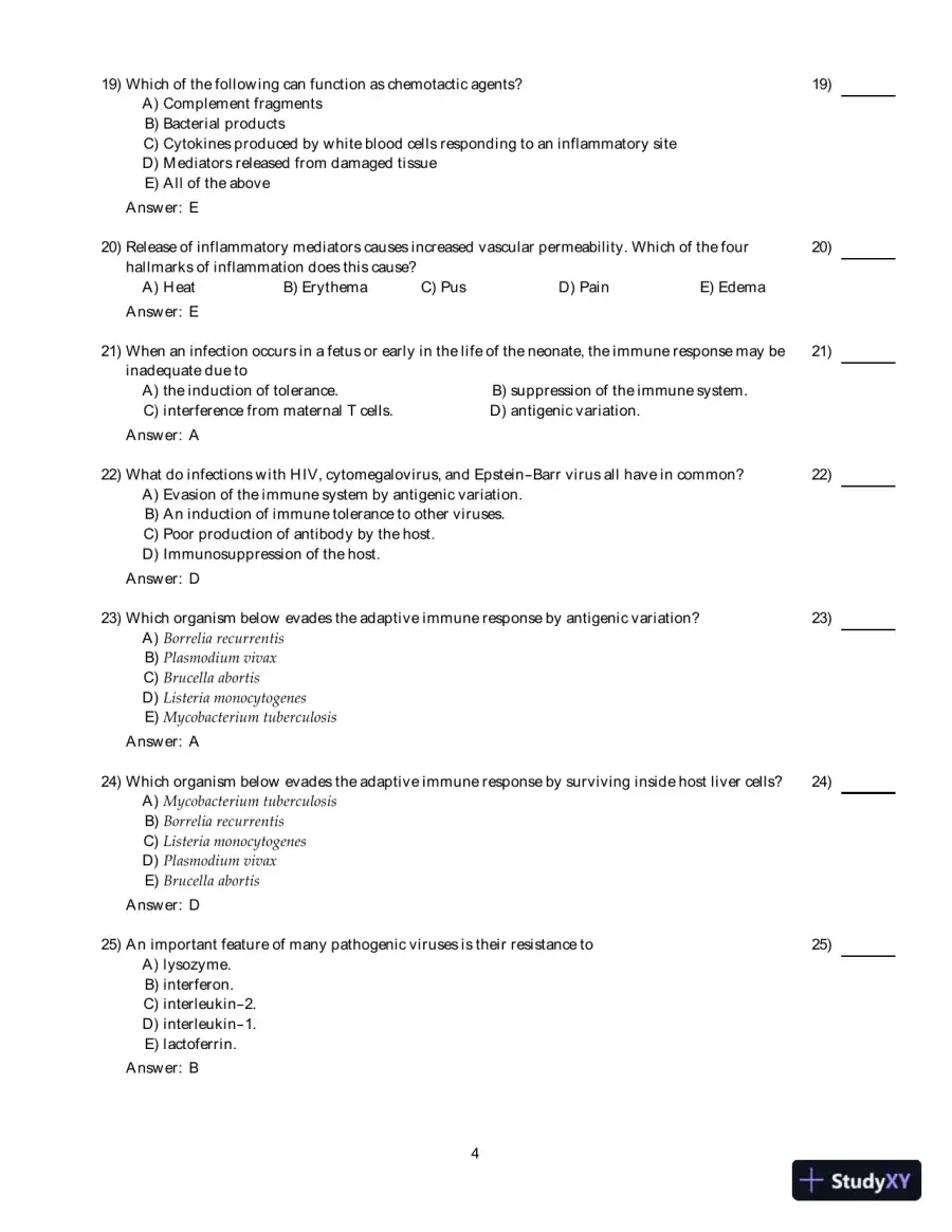 Clinical Laboratory Immunology, 1st Edition Test Bank, page 5