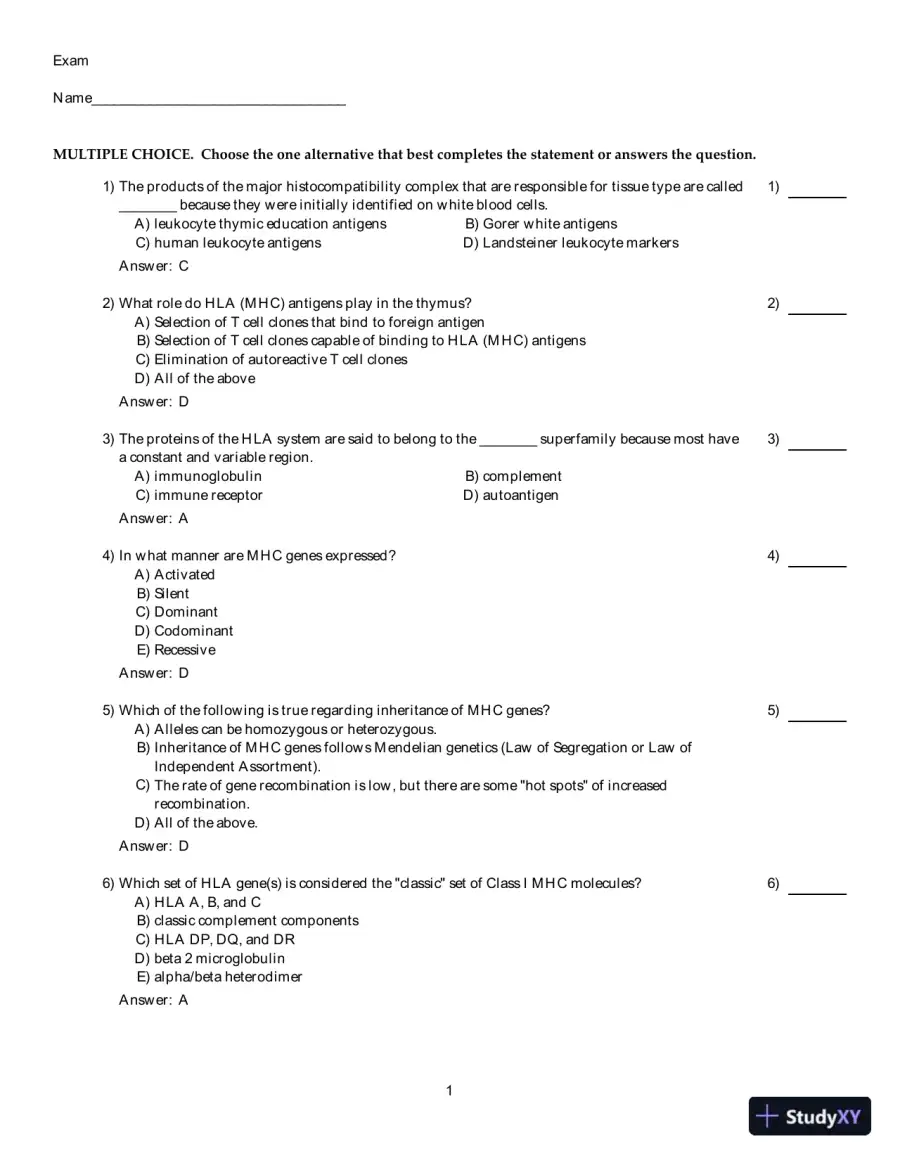 Clinical Laboratory Immunology, 1st Edition Test Bank, page 9