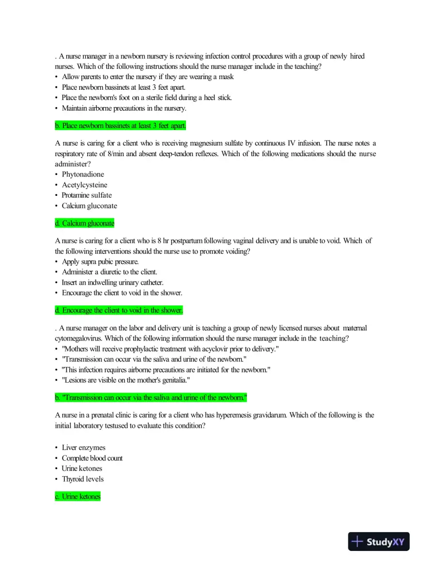 2023 ATI RN Maternal Newborn Proctored Exam NGN With Answers (70 Solved Questions), page 5