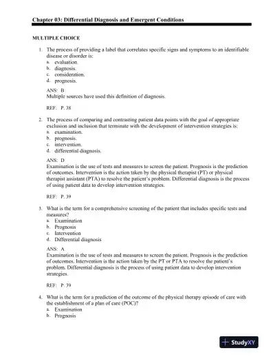Fundamental Orthopedic Management for the Physical Therapist Assistant, 4th Edition Test Bank - Page 14 preview image