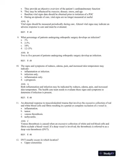 Fundamental Orthopedic Management for the Physical Therapist Assistant, 4th Edition Test Bank - Page 16 preview image