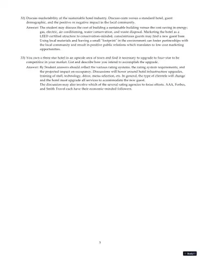 Test Bank for Introduction to Hospitality Management, 5th Edition - Page 10 preview image