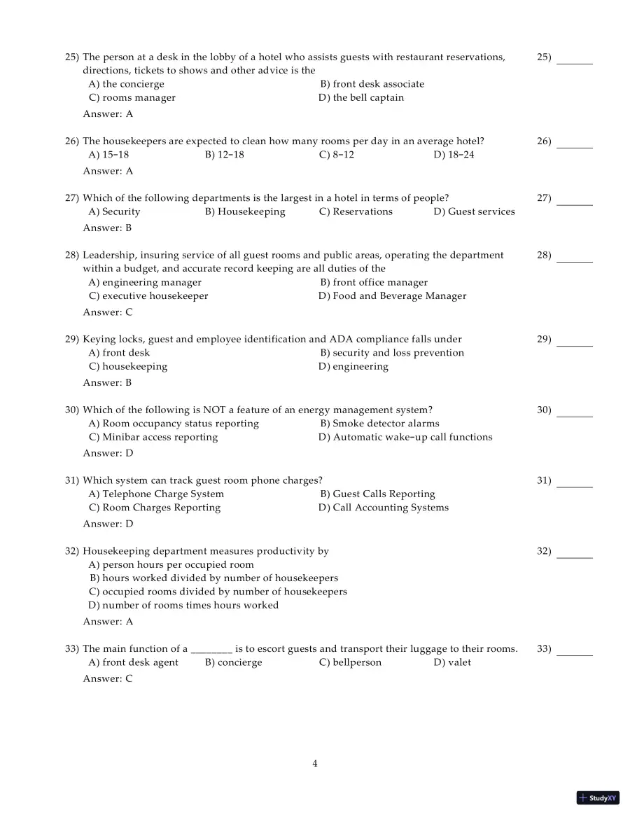 Test Bank for Introduction to Hospitality Management, 5th Edition, page 14