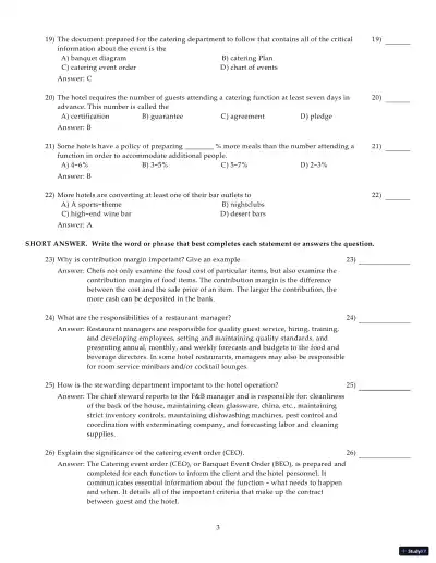 Test Bank for Introduction to Hospitality Management, 5th Edition - Page 20 preview image