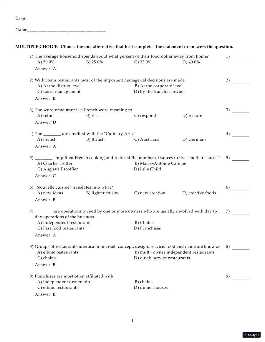 Test Bank for Introduction to Hospitality Management, 5th Edition, page 28