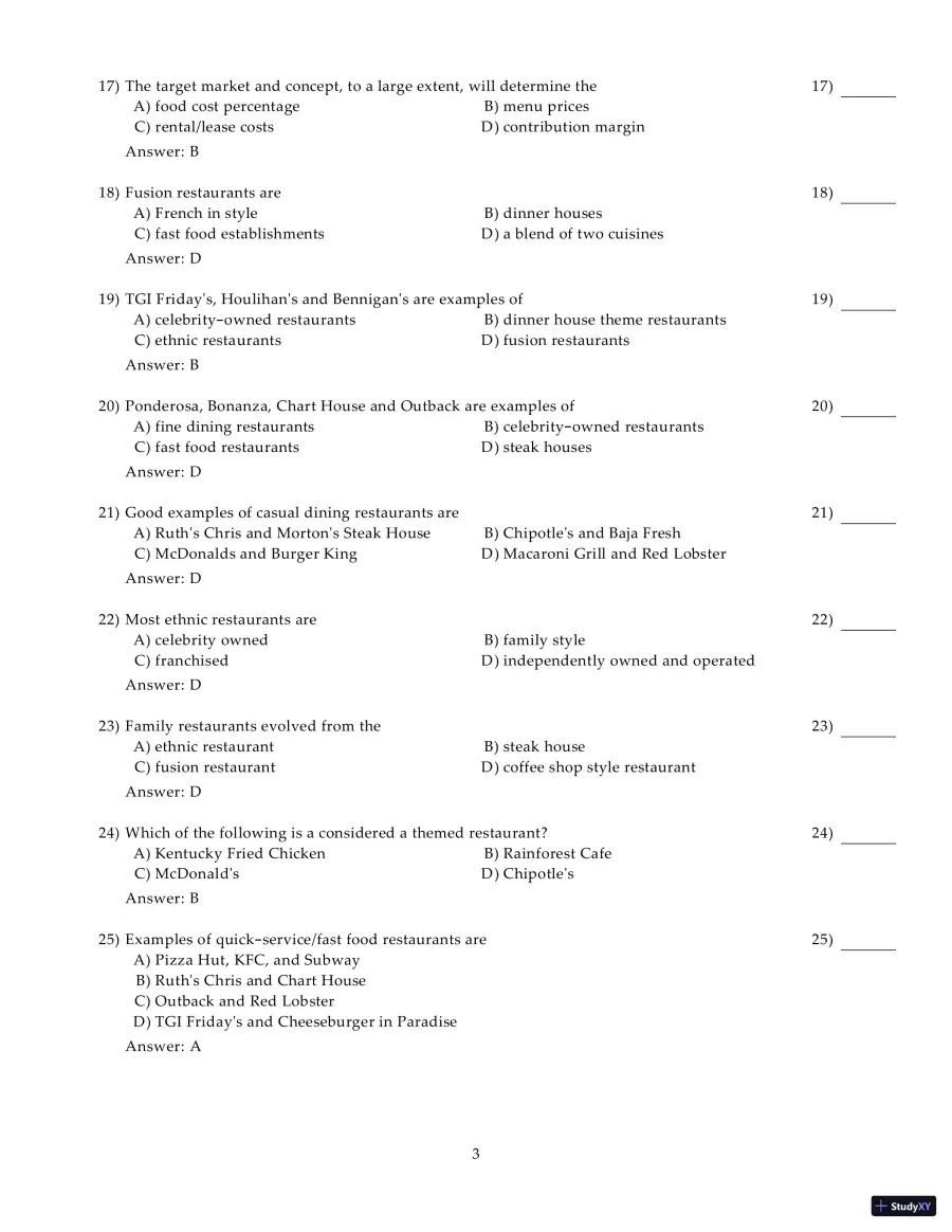 Test Bank for Introduction to Hospitality Management, 5th Edition, page 30