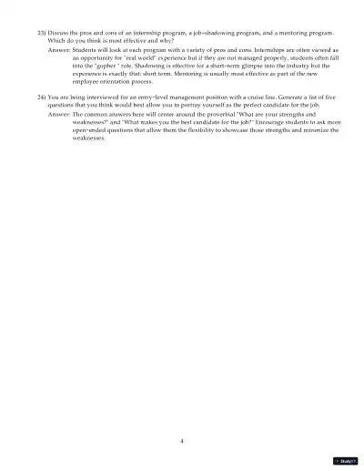 Test Bank for Introduction to Hospitality Management, 5th Edition - Page 5 preview image