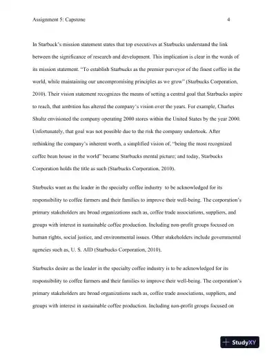 BUS 499 Strategic Analysis and Recommendations for Starbucks Corporation - Page 5 preview image
