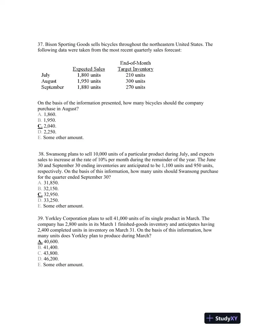 Comprehensive Budgeting and Forecasting Assignment, page 3