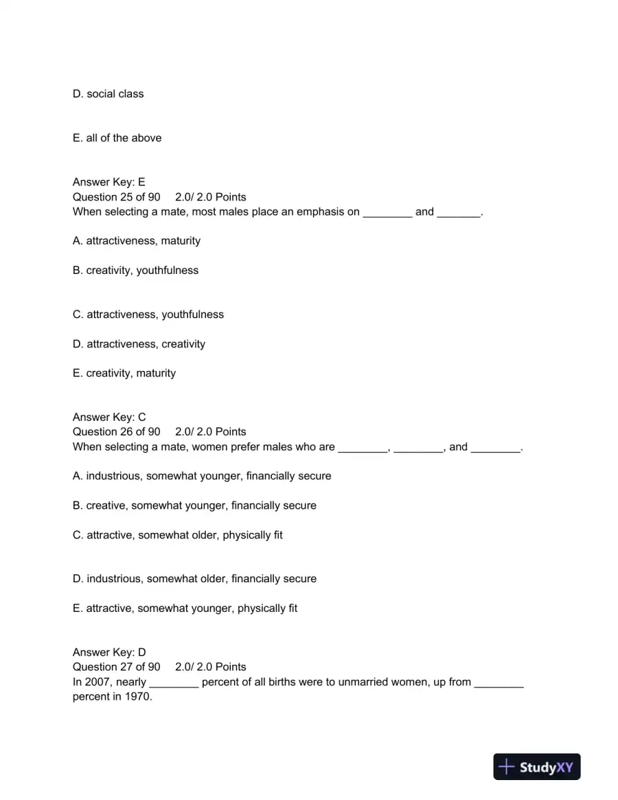 PSYC 101 Human Sexuality Final Quiz American Public University, page 11