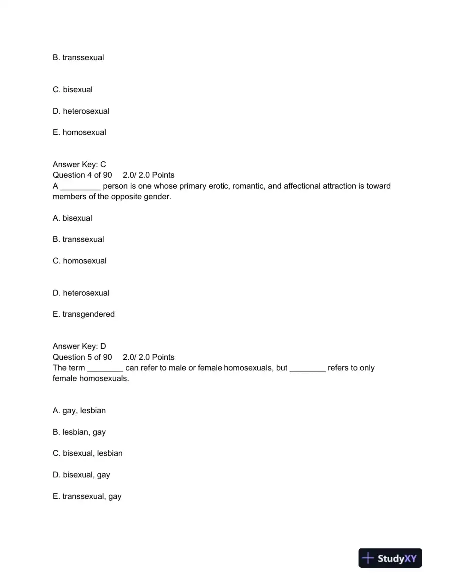 PSYC 101 Human Sexuality Final Quiz American Public University, page 3