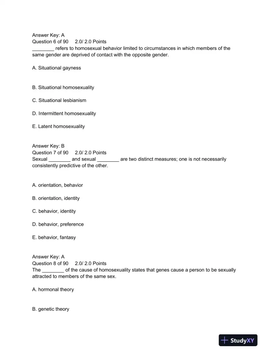 PSYC 101 Human Sexuality Final Quiz American Public University, page 4