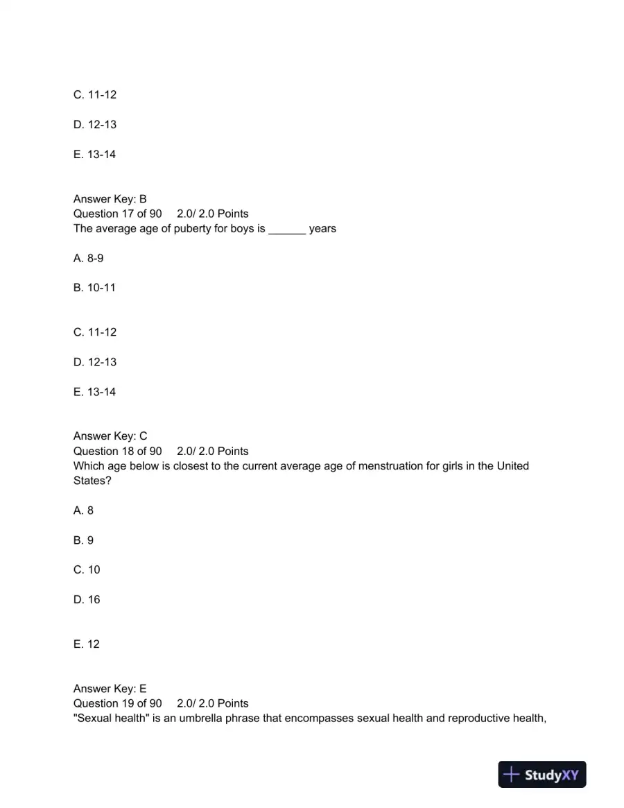 PSYC 101 Human Sexuality Final Quiz American Public University, page 8