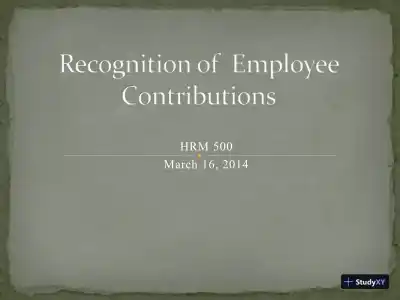 Recognition Of Employee Contributions - HRM 500 - Page 1 preview image