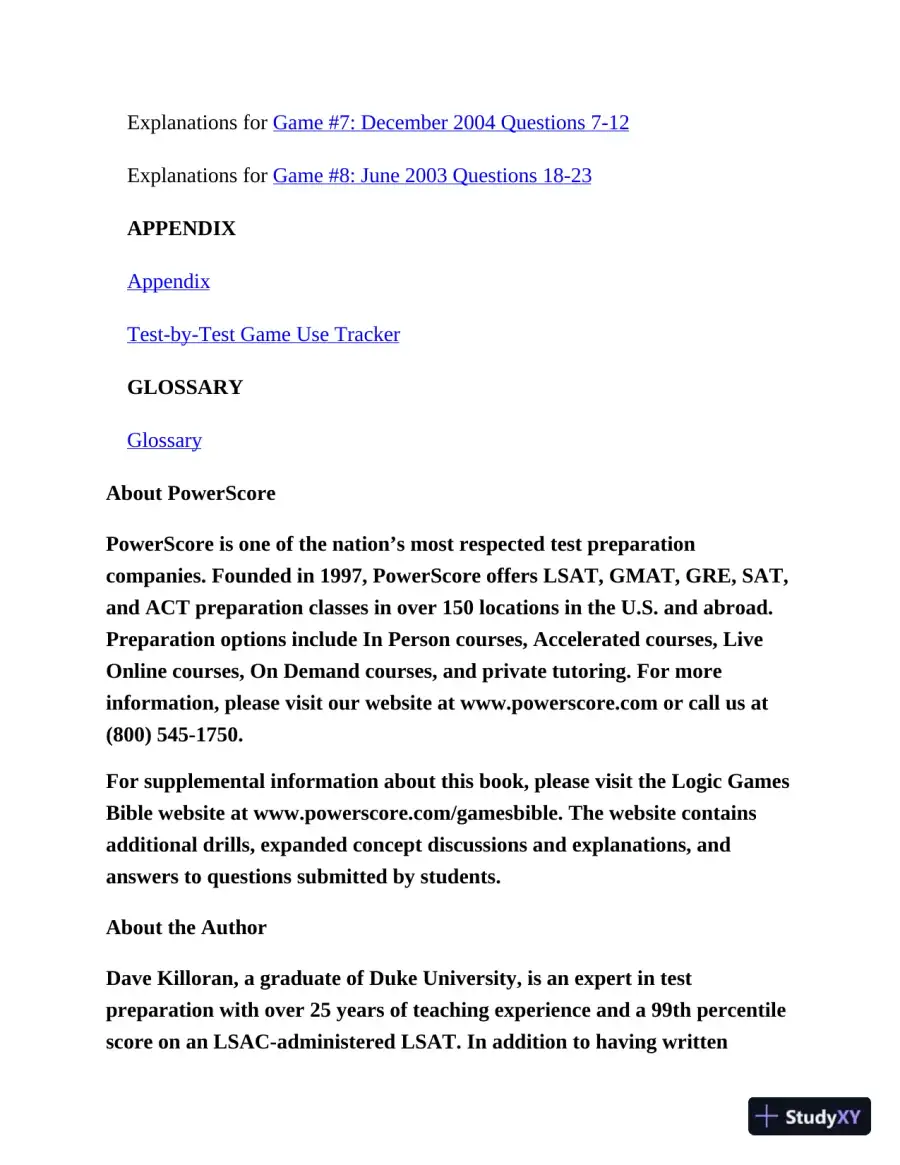 LSAT logic Games workbook (2020), page 14