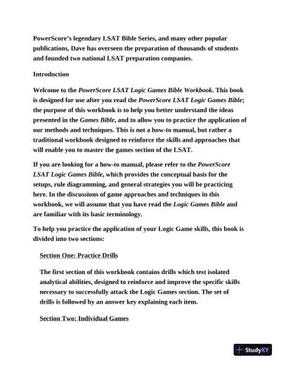 LSAT logic Games workbook (2020) - Page 15 preview image