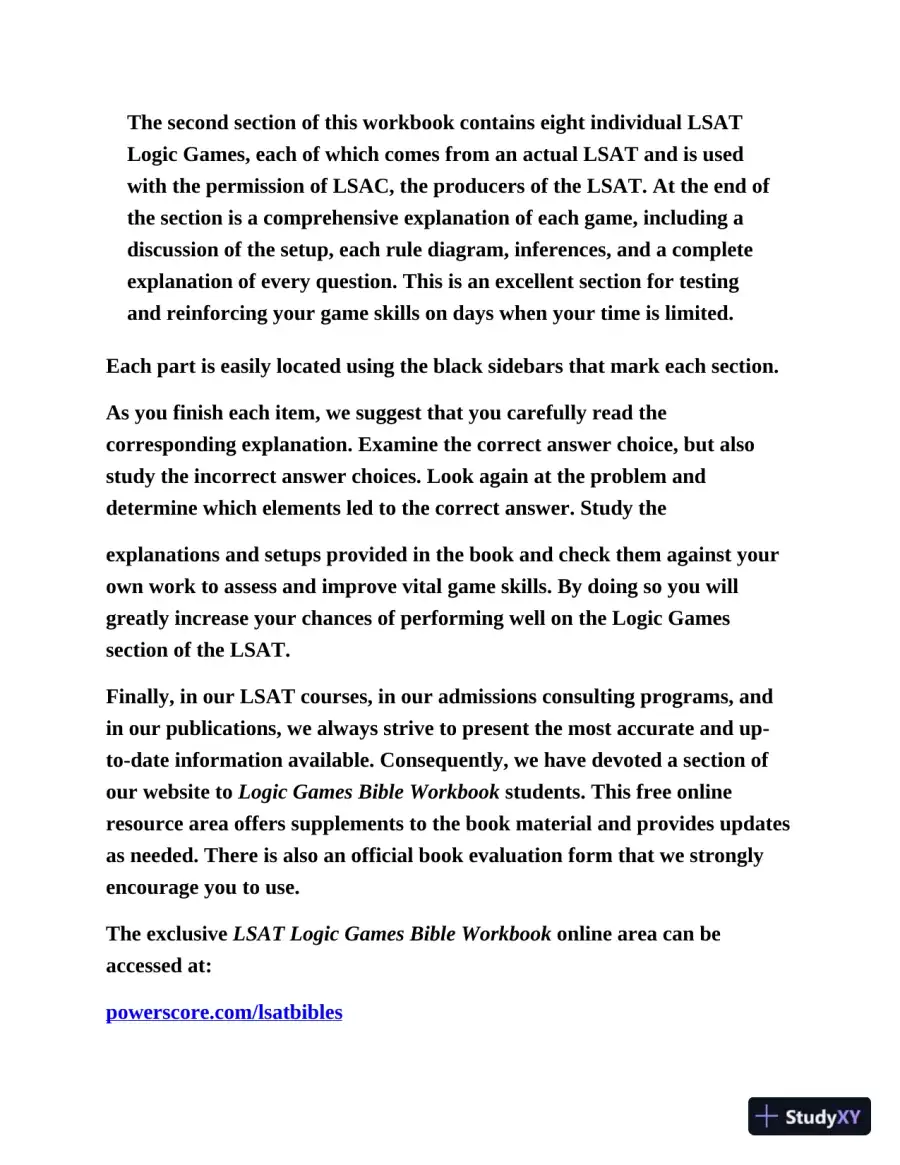 LSAT logic Games workbook (2020), page 16