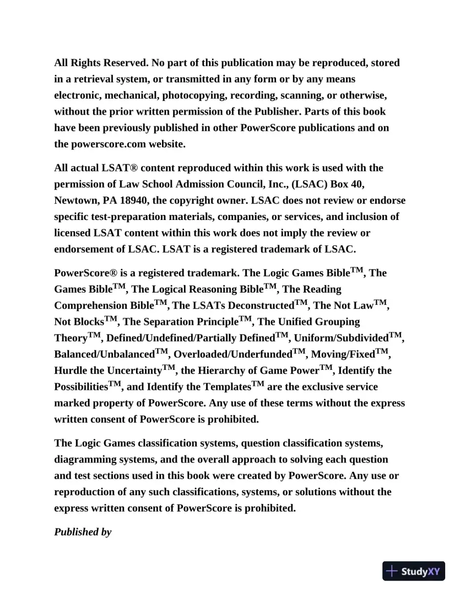 LSAT logic Games workbook (2020), page 5