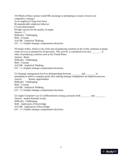 Test Bank For Strategic Compensation: A Human Resource Management Approach, 10th Edition - Page 7 preview image