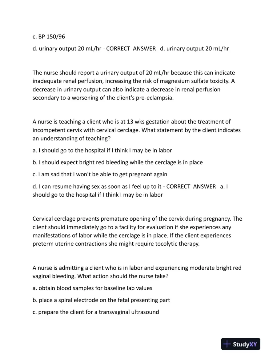 2023-2024 ATI RN Proctored Exam with Answers (224 Solved Questions), page 11