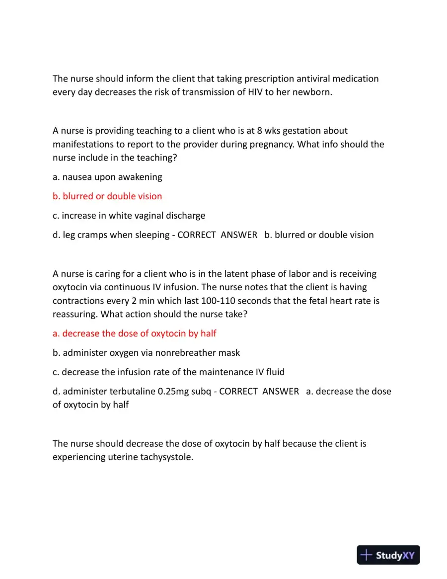 2023-2024 ATI RN Proctored Exam with Answers (224 Solved Questions), page 5