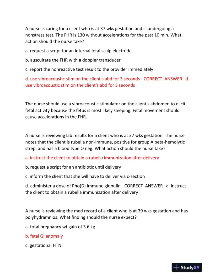 2023-2024 ATI RN Proctored Exam with Answers (224 Solved Questions), page 7