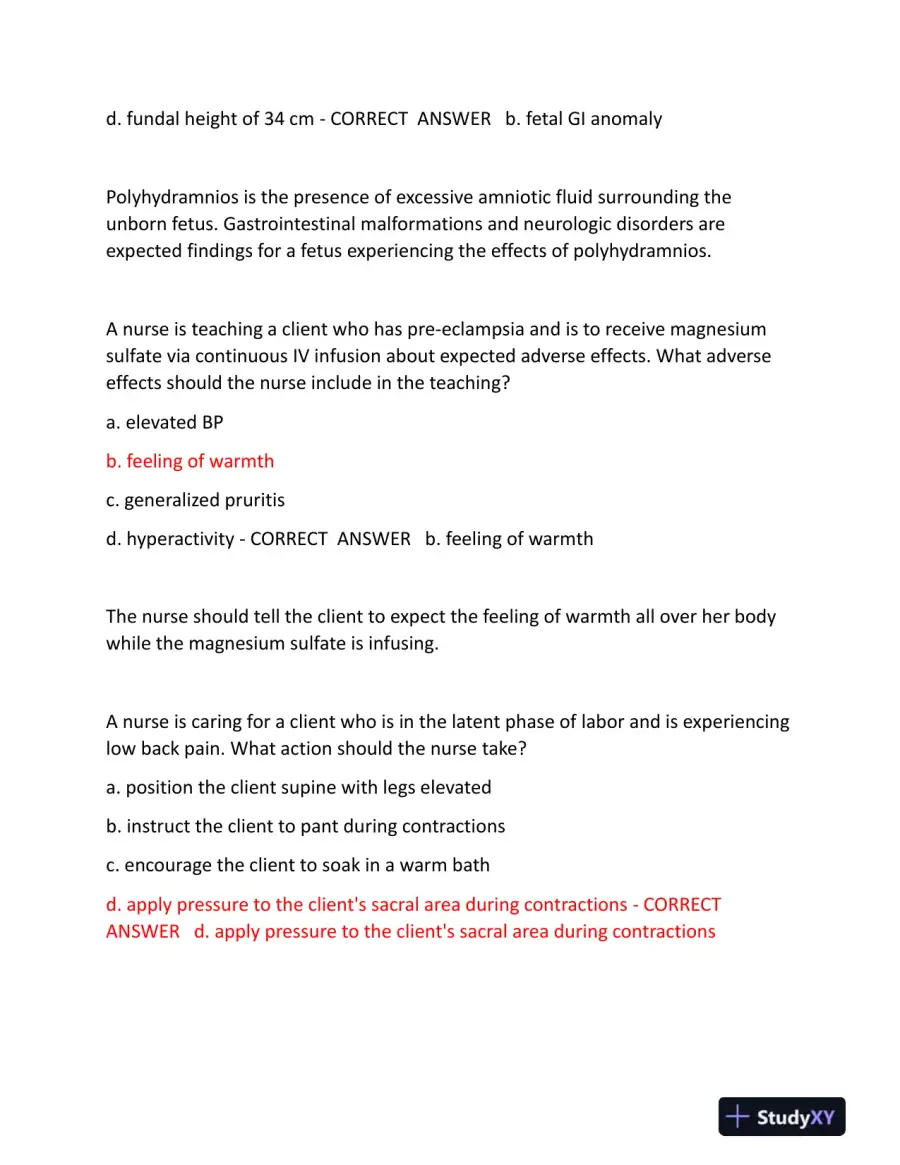 2023-2024 ATI RN Proctored Exam with Answers (224 Solved Questions), page 8