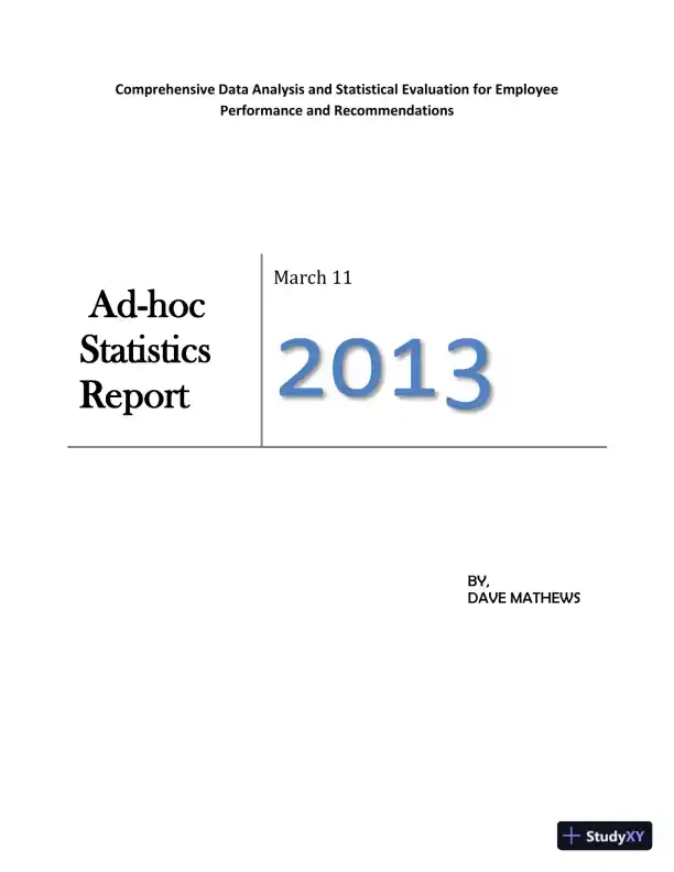 Comprehensive Data Analysis And Statistical Evaluation For Employee Performance And Recommendations - Page 1 preview image