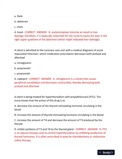 2023 HESI Pharmacology Practice Exam With Answers (65 Solved Questions) - Page 3 preview image
