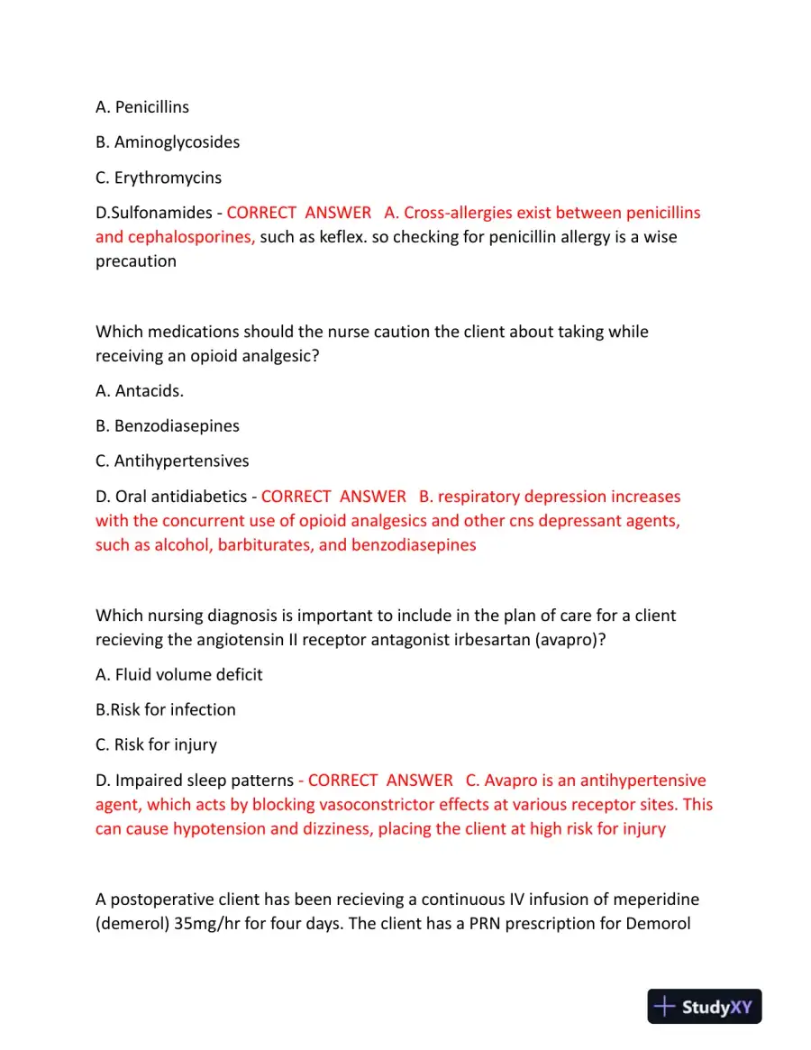 2023 HESI Pharmacology Practice Exam With Answers (65 Solved Questions), page 6