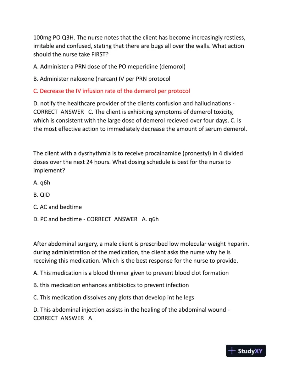 2023 HESI Pharmacology Practice Exam With Answers (65 Solved Questions), page 7