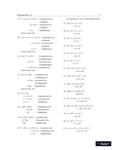 Solution Manual for Elementary and Intermediate Algebra: Graphs and Models, 5th Edition - Page 10 preview image