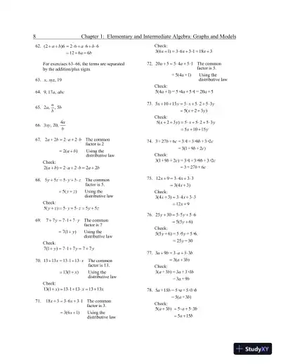 Solution Manual for Elementary and Intermediate Algebra: Graphs and Models, 5th Edition - Page 11 preview image