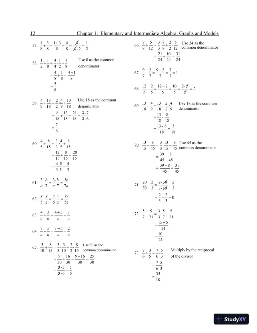 Solution Manual for Elementary and Intermediate Algebra: Graphs and Models, 5th Edition, page 15
