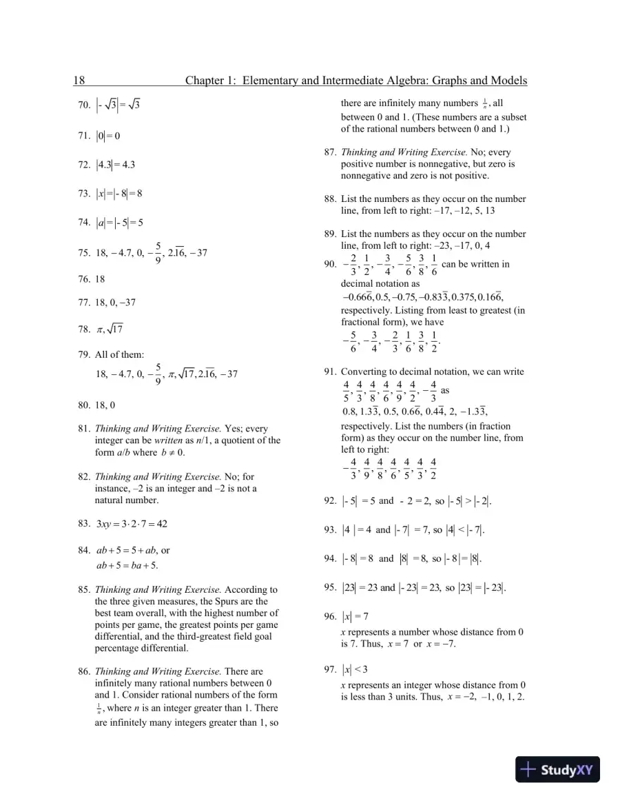 Solution Manual for Elementary and Intermediate Algebra: Graphs and Models, 5th Edition, page 21