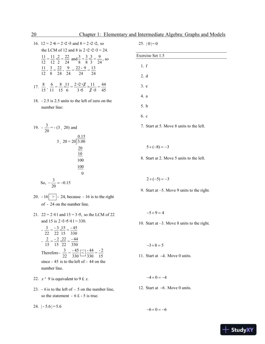 Solution Manual for Elementary and Intermediate Algebra: Graphs and Models, 5th Edition, page 23