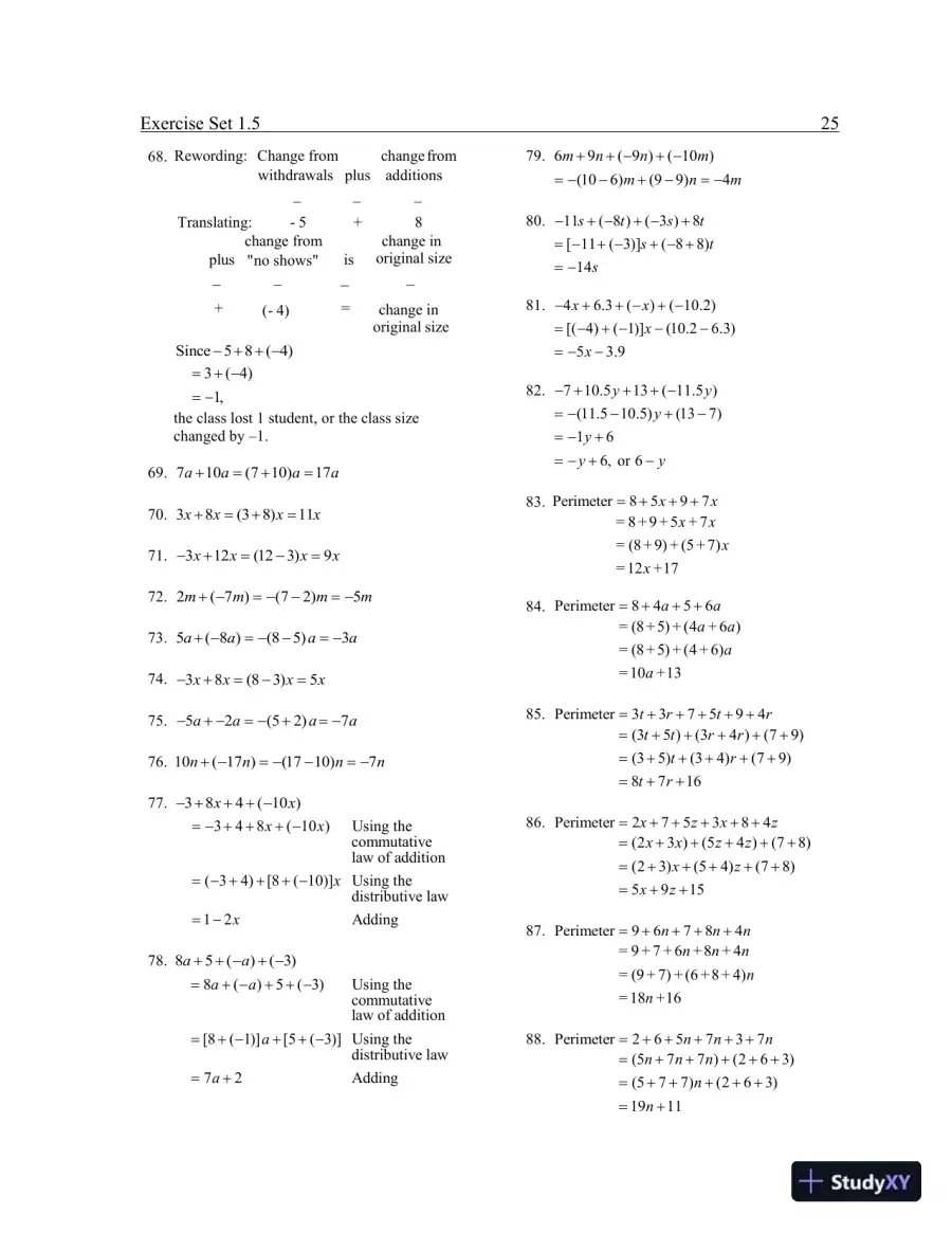Solution Manual for Elementary and Intermediate Algebra: Graphs and Models, 5th Edition, page 28