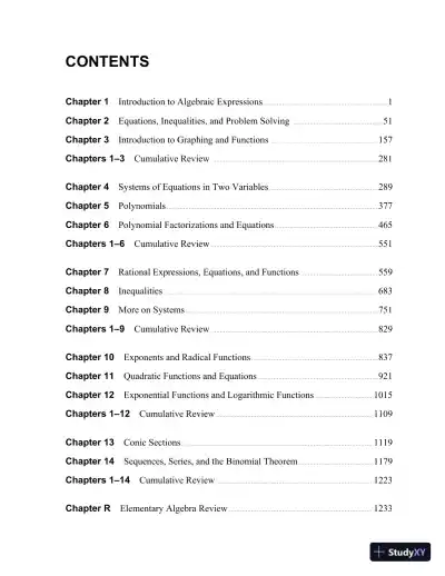 Solution Manual for Elementary and Intermediate Algebra: Graphs and Models, 5th Edition - Page 3 preview image