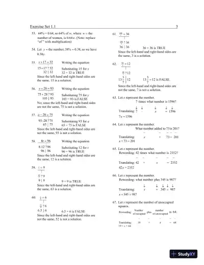 Solution Manual for Elementary and Intermediate Algebra: Graphs and Models, 5th Edition - Page 6 preview image
