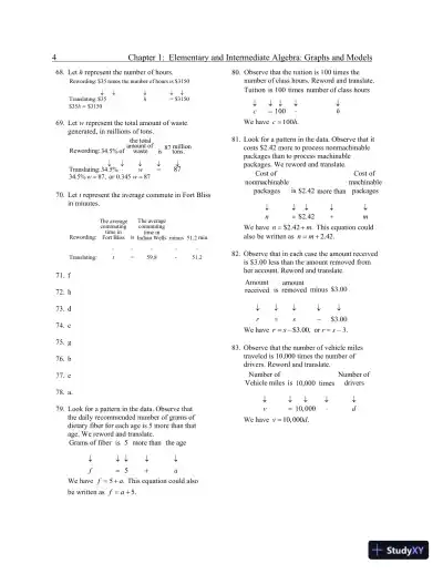 Solution Manual for Elementary and Intermediate Algebra: Graphs and Models, 5th Edition - Page 7 preview image
