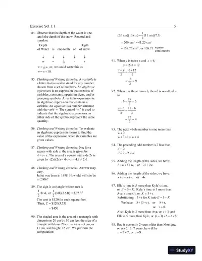 Solution Manual for Elementary and Intermediate Algebra: Graphs and Models, 5th Edition - Page 8 preview image