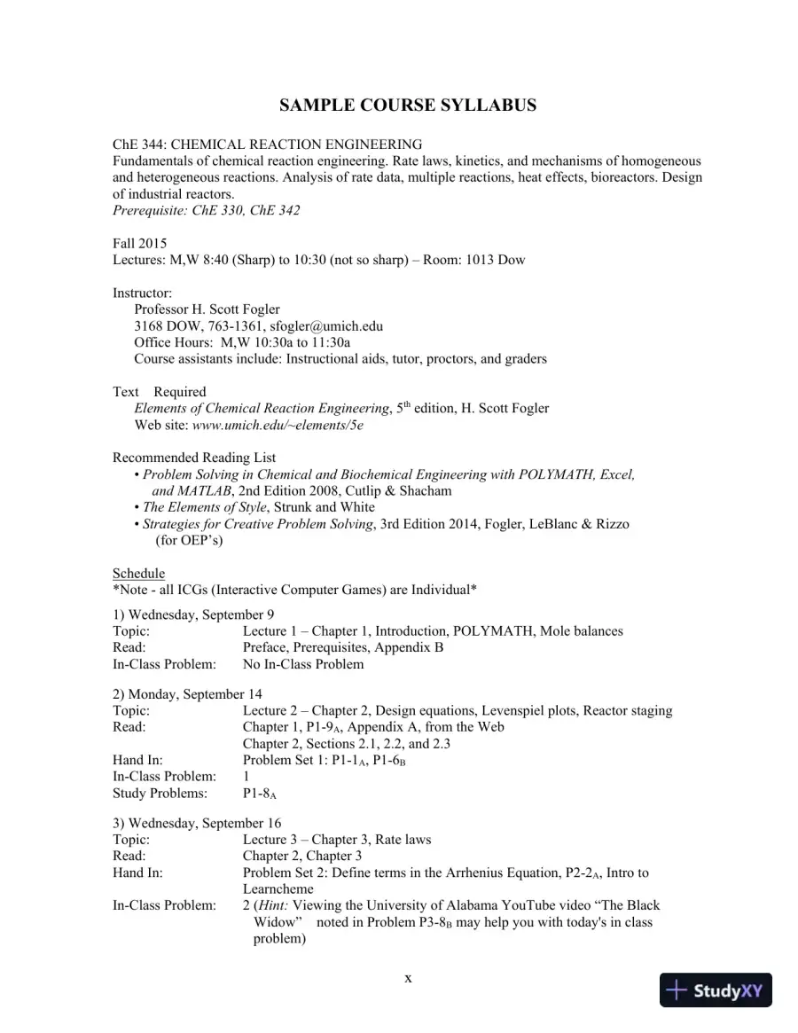 Essentials of Chemical Reaction Engineering, 2nd Edition Solution Manual, page 13