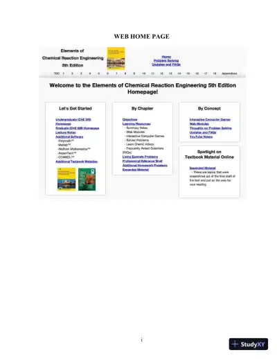 Essentials of Chemical Reaction Engineering, 2nd Edition Solution Manual - Page 4 preview image