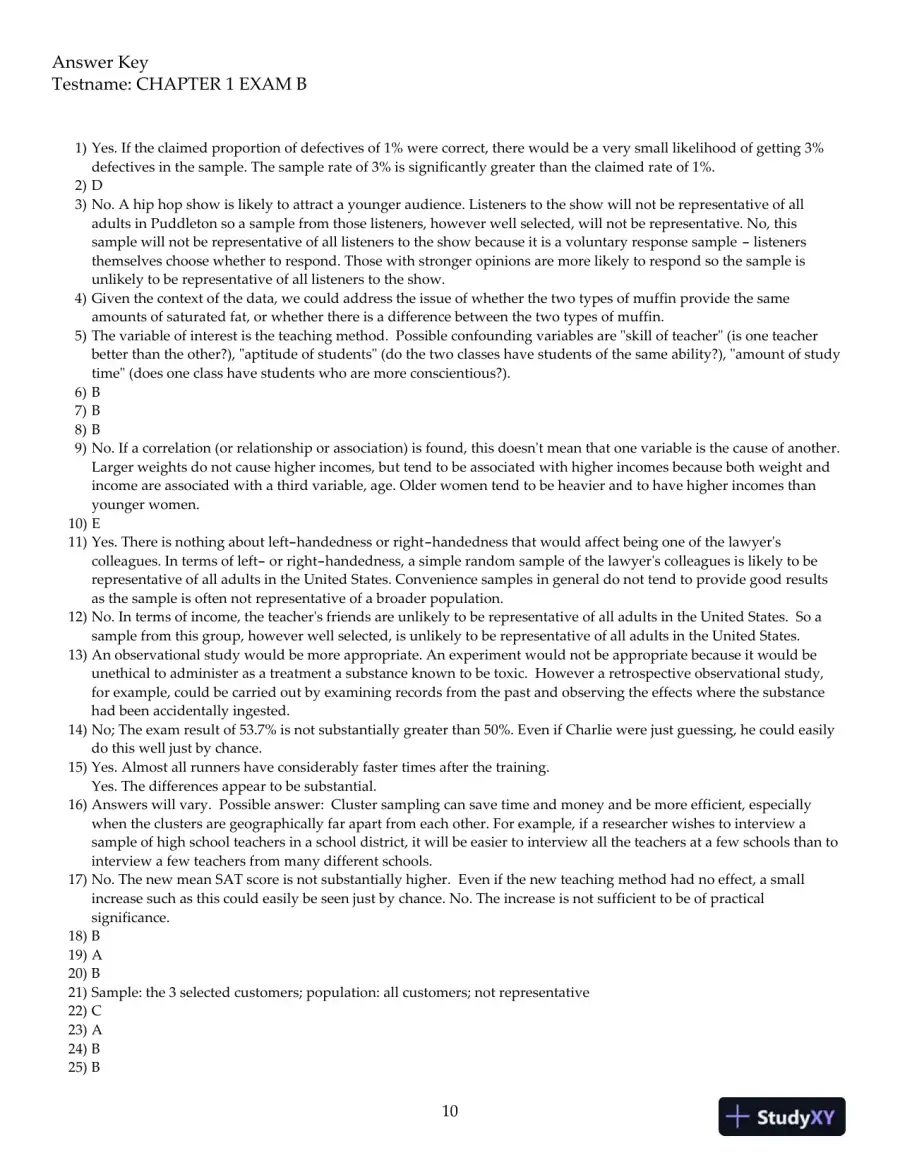 Elementary Statistics Using Excel, 5th Edition Test Bank, page 11