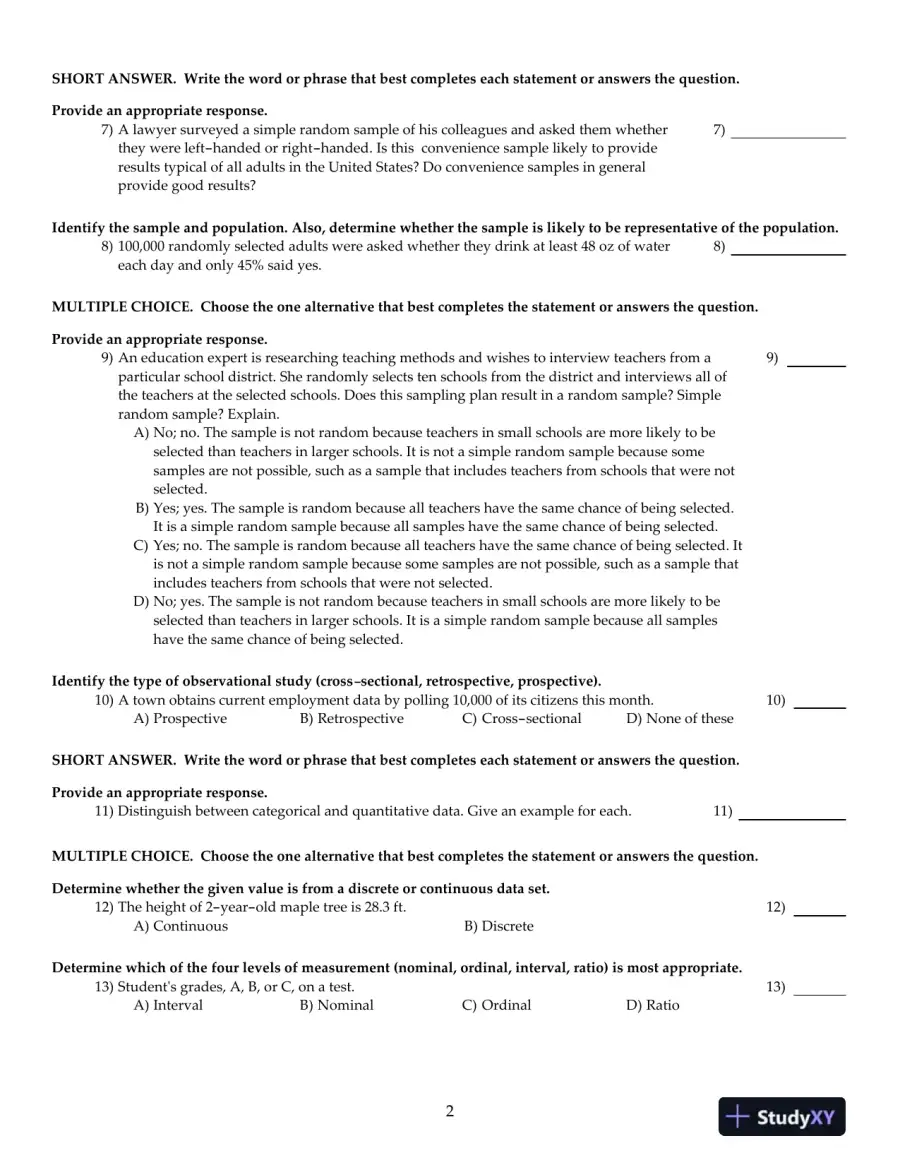Elementary Statistics Using Excel, 5th Edition Test Bank, page 3