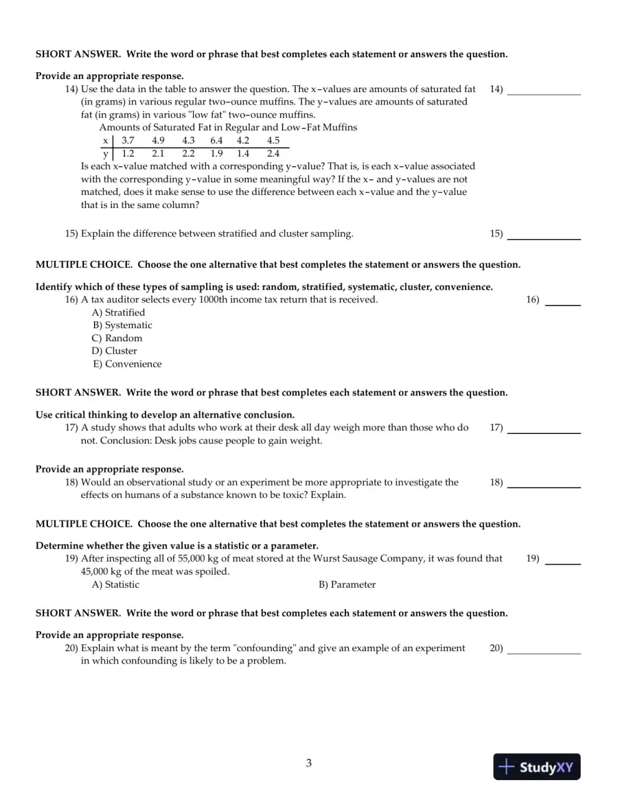 Elementary Statistics Using Excel, 5th Edition Test Bank, page 4