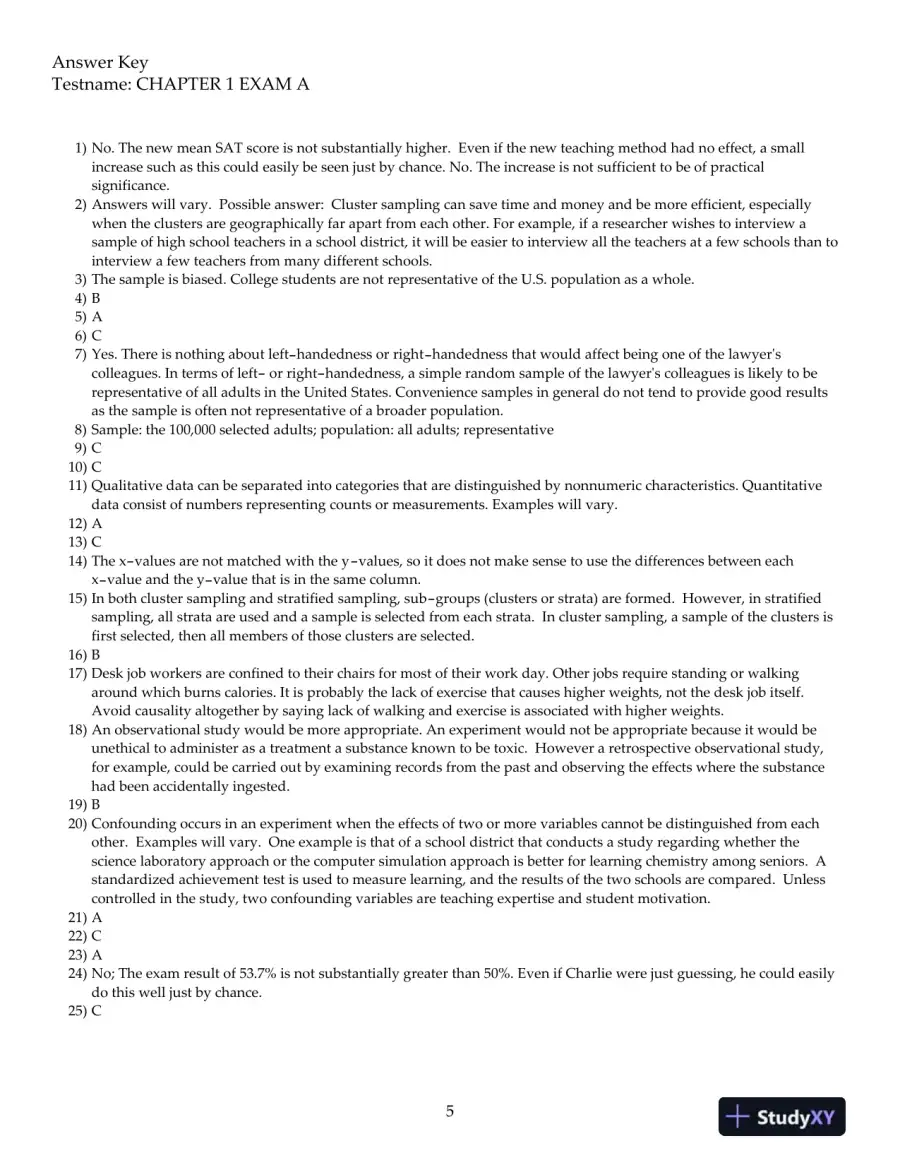 Elementary Statistics Using Excel, 5th Edition Test Bank, page 6