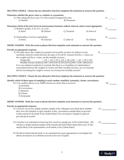 Elementary Statistics Using Excel, 5th Edition Test Bank - Page 8 preview image